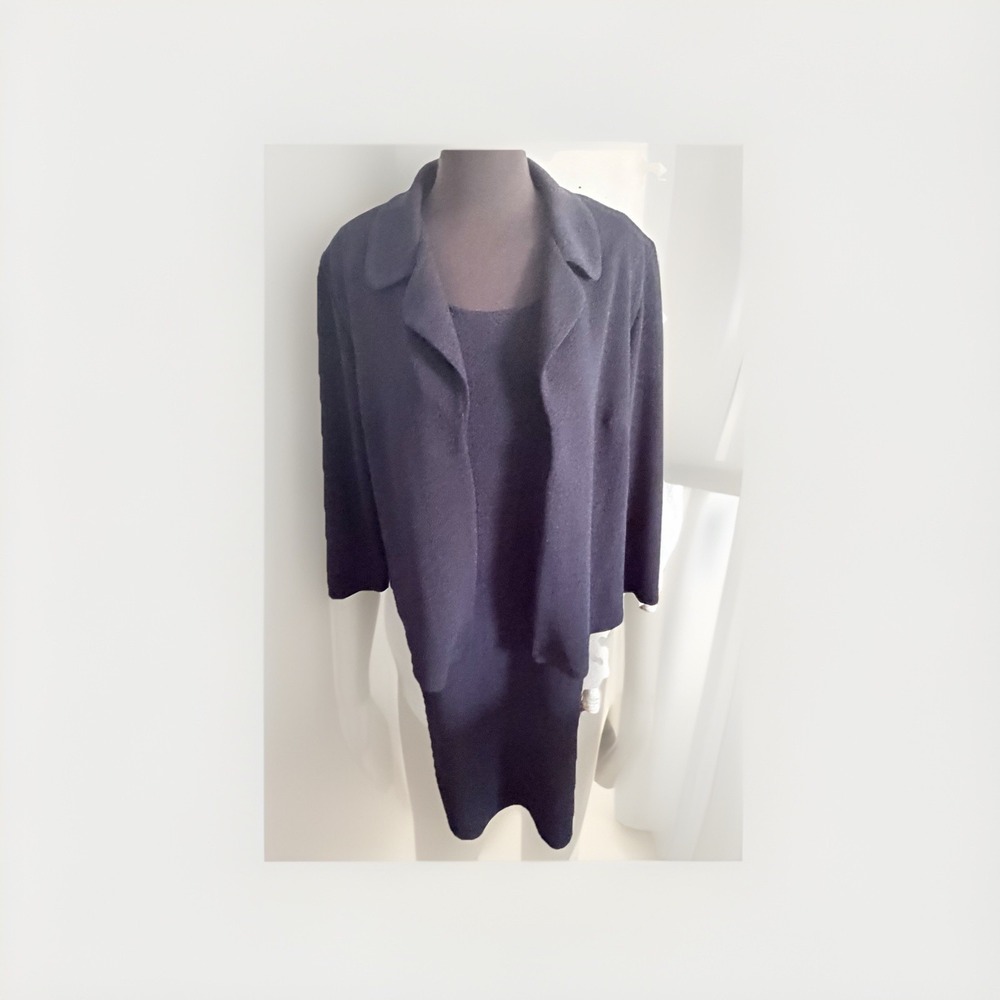 Jessica Howard Woman 2 Piece Black Jacket & Dress Set Women's Size 18 Petite